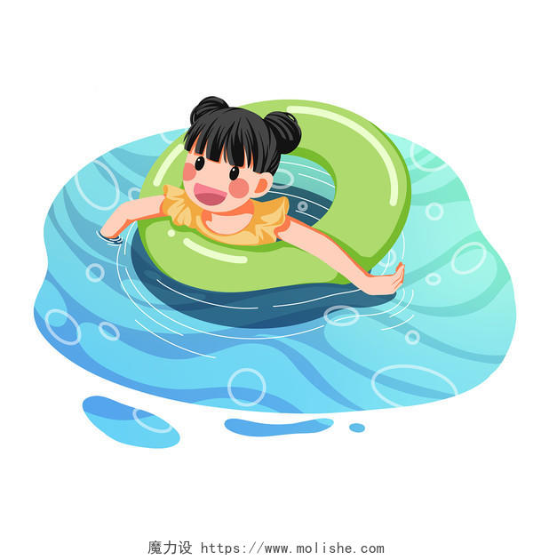 手绘卡通夏季儿童游泳夏天玩水游泳圈防溺水